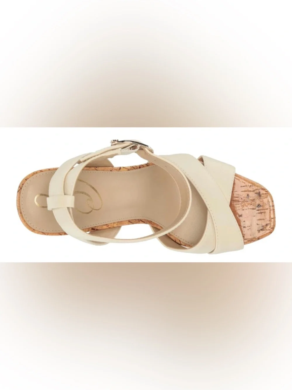 🔻Sam Edelman Kayna Cork Platform Ankle-Strap Heels | Sz. 6M | Ivory (NWB) - Picture 7 of 7